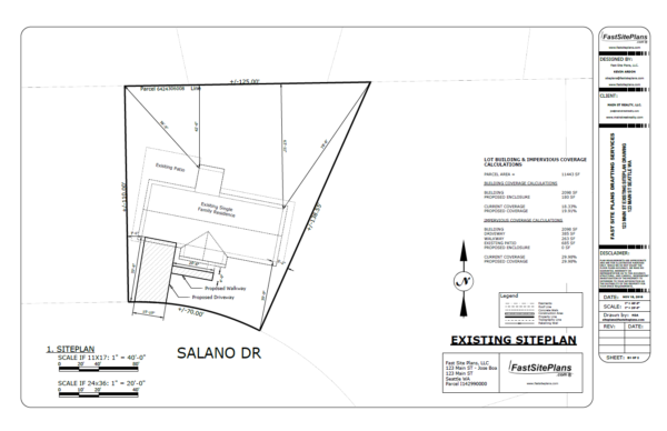 driveway siteplan drawing