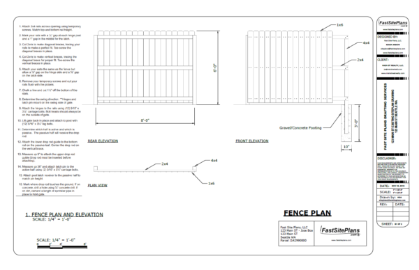 fence plan drawing