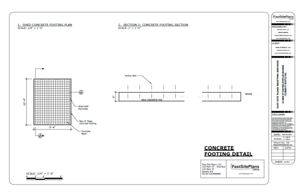 shed concrete drawing