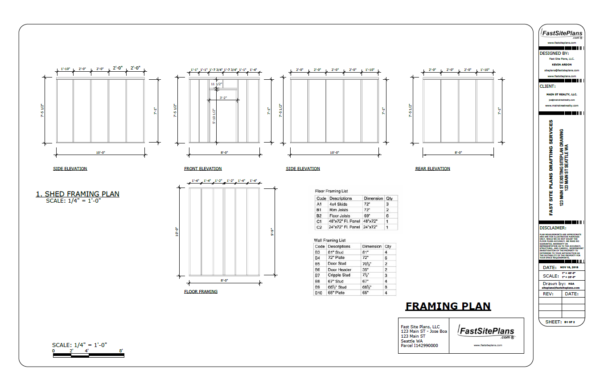 shed framing drawing