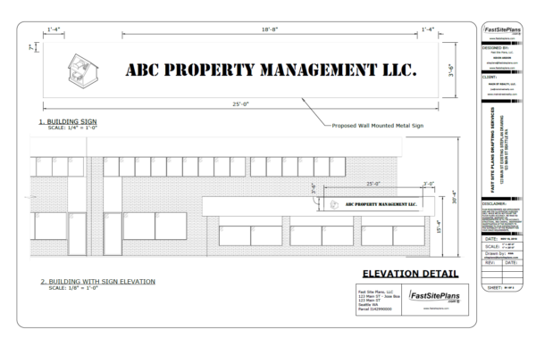 sign elevation drawing