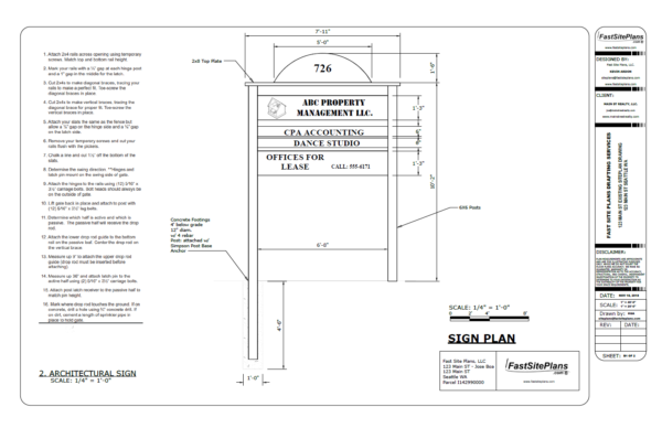 sign plan drawing