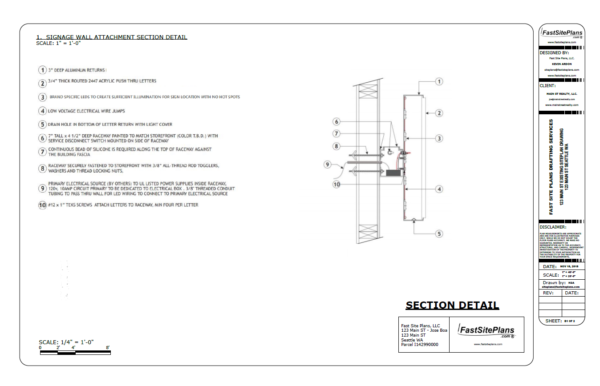 sign section drawing