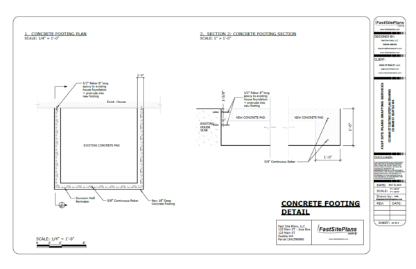 sunroom concrete drawing