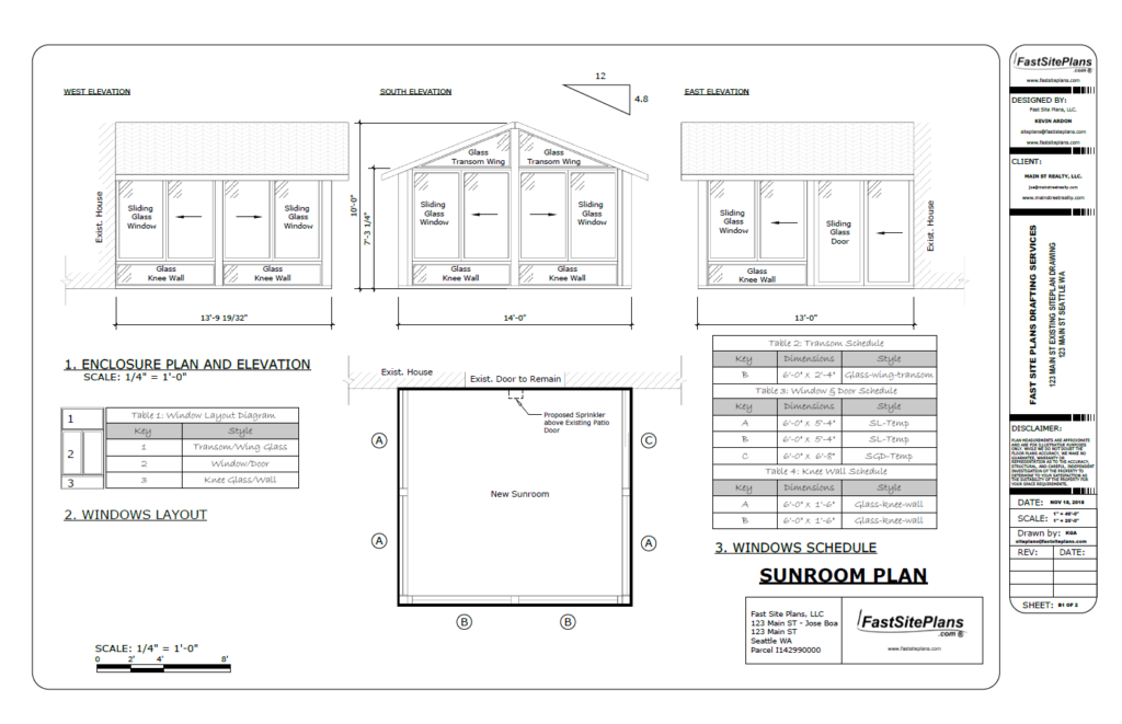 Sunrooms | Fast Site Plans