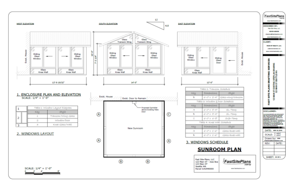 sunroom plan drawing