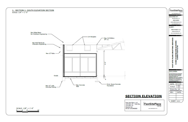 sunroom section drawing